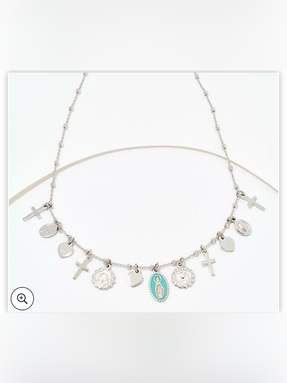 David Markstein Sterling Silver Heart and Cross Charm necklace.